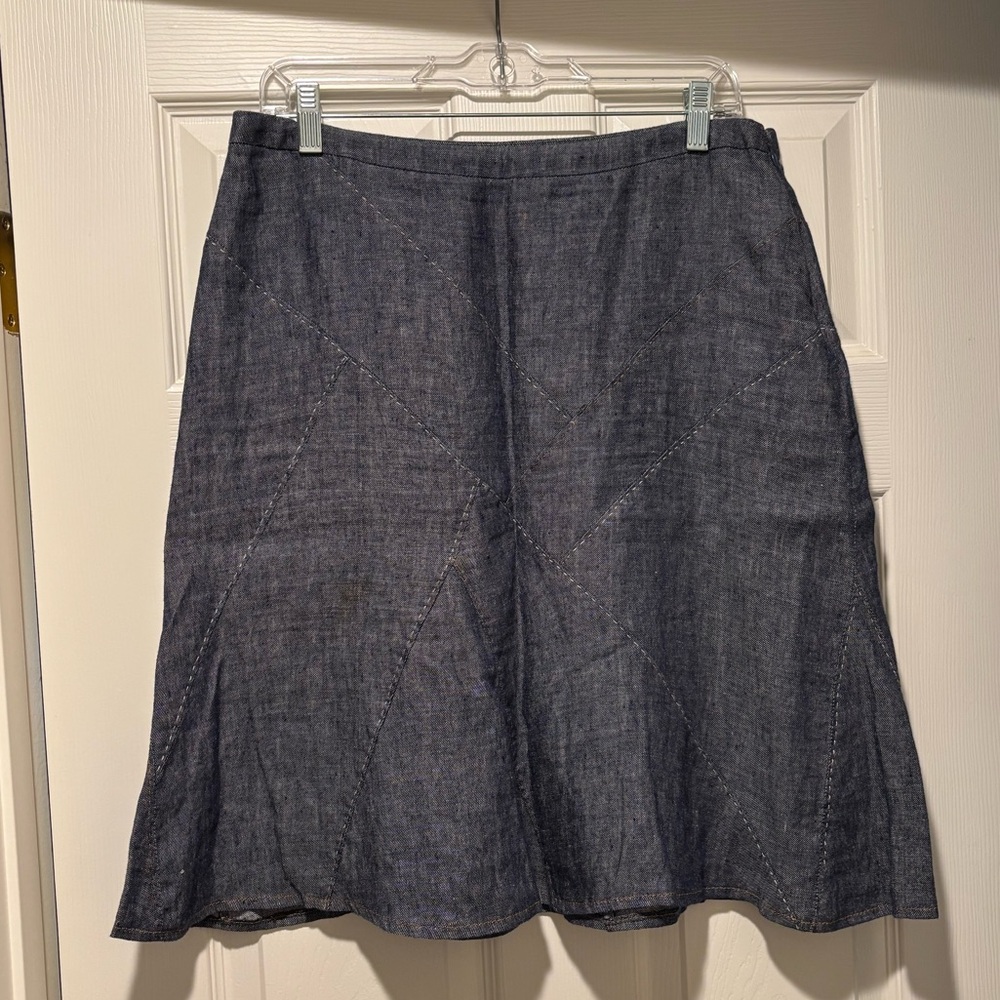 CAbi Blue A-Line Knee-Length Skirt